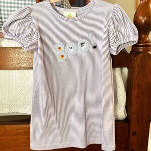 ZUCCINI KIDS PURPLE STRIPED BOO PAM'S DRESS